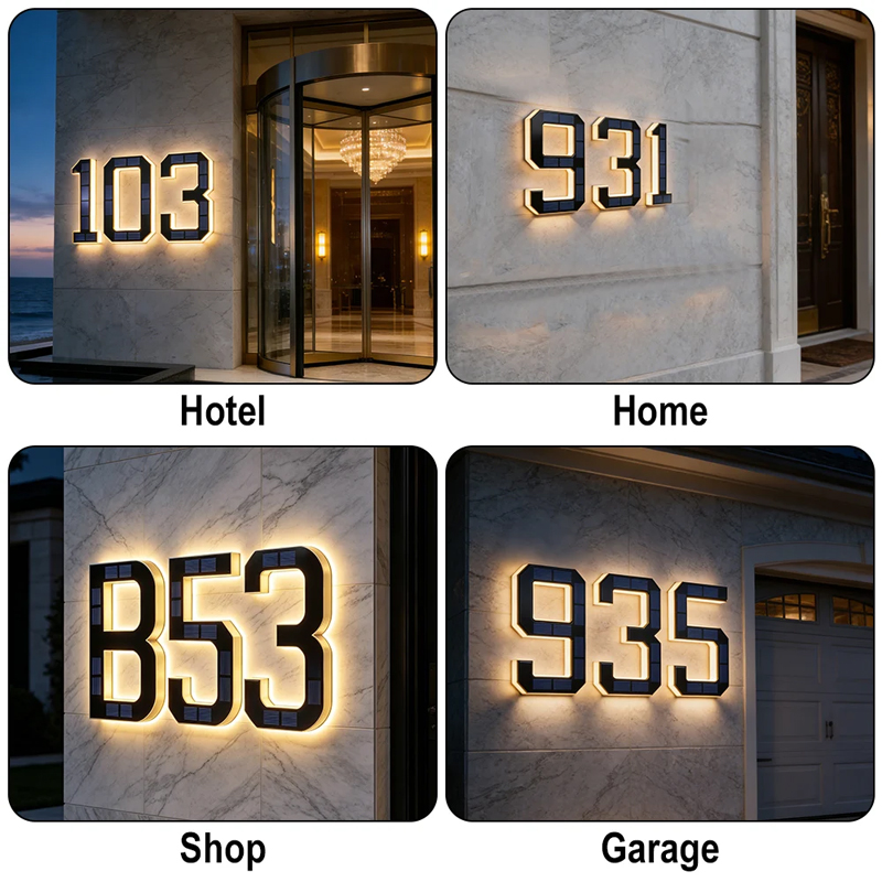12CM Solar-Powered Sensor LED  - Outdoor Power Number reseña y precio