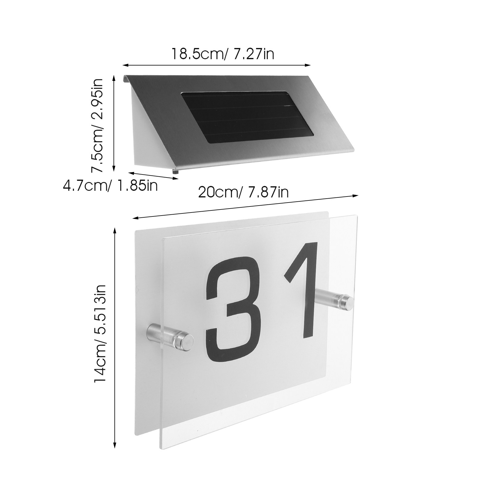 Solar Powered Address Sign Num - Outdoor Power Number reseña y precio